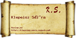 Klepeisz Sára névjegykártya