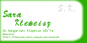 sara klepeisz business card